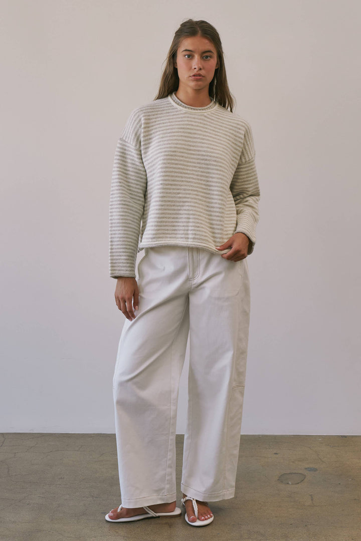 Trina Stripe Contrast Layered Roll Neck Sweater