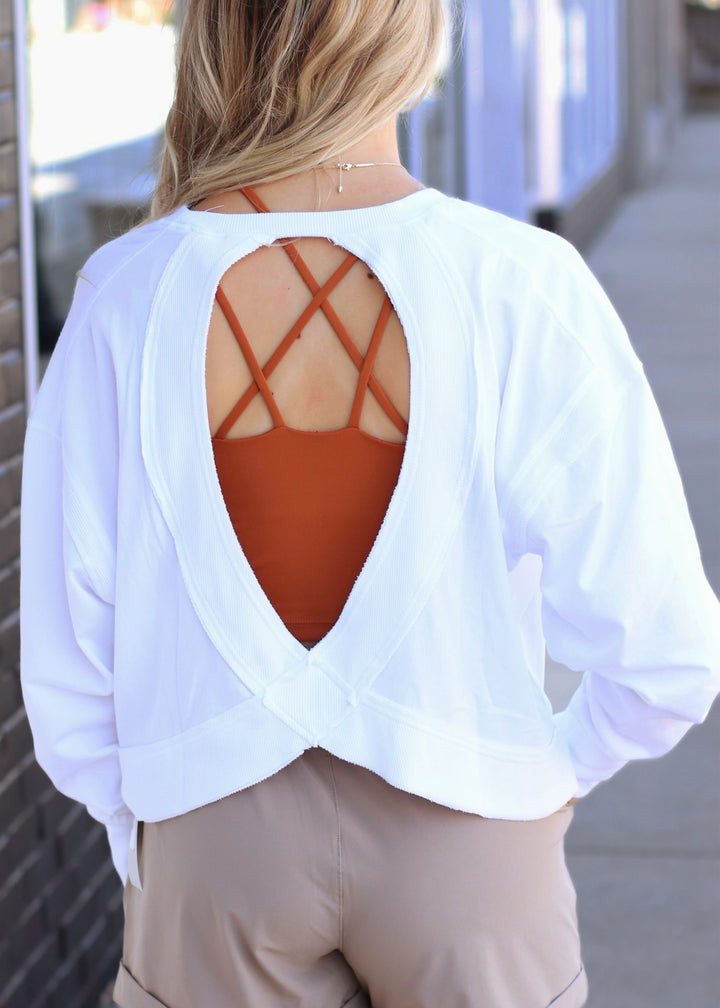 Crescent Pima Cotton Open Back Top