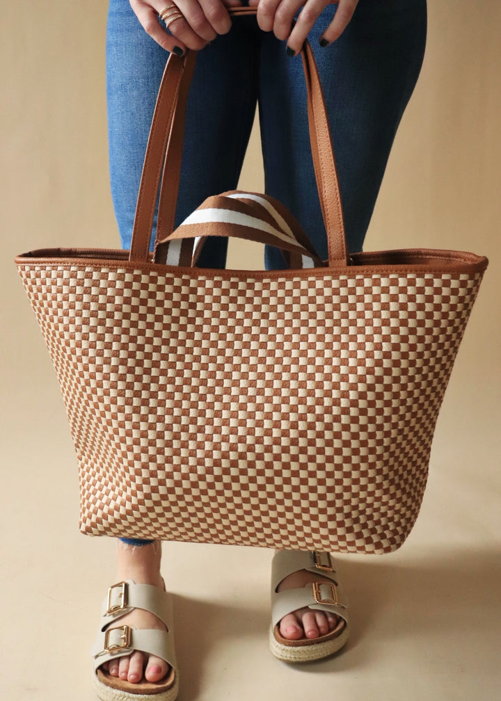 Woven Tiffany Organizer Tote Bag