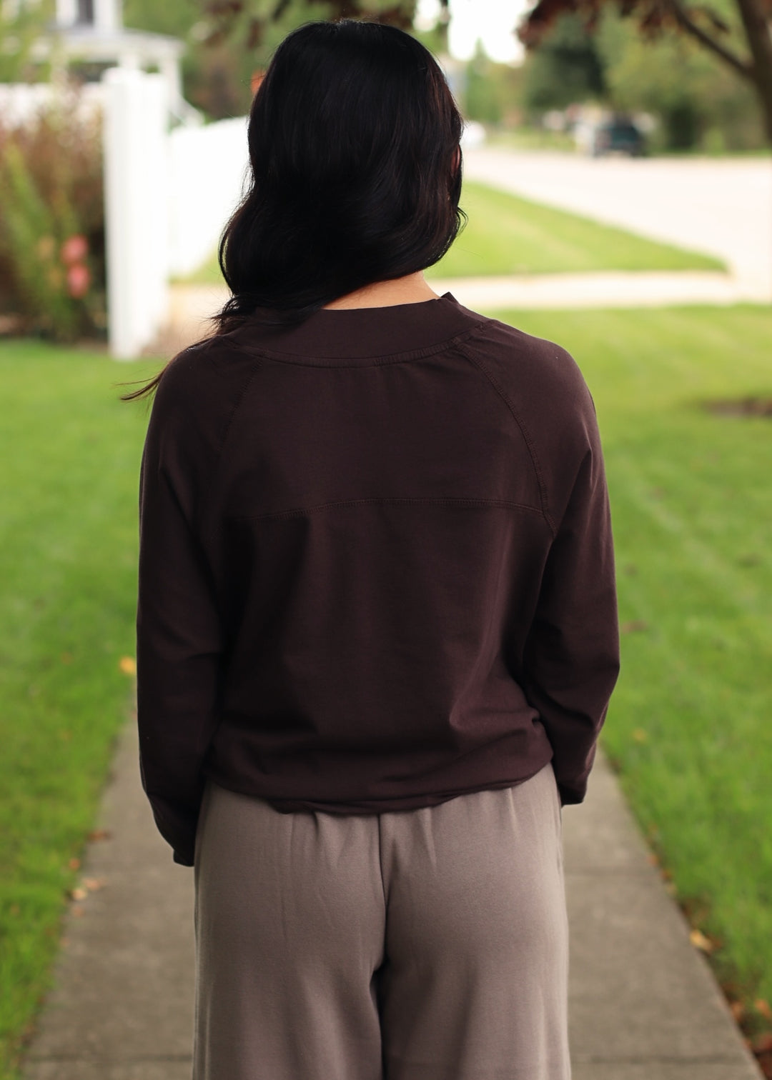 Pima Cotton Mock-Neck Raglan Tunic