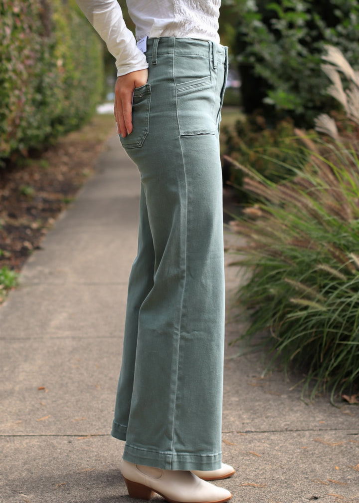 Cilantro High Ruse Wide Leg Denim