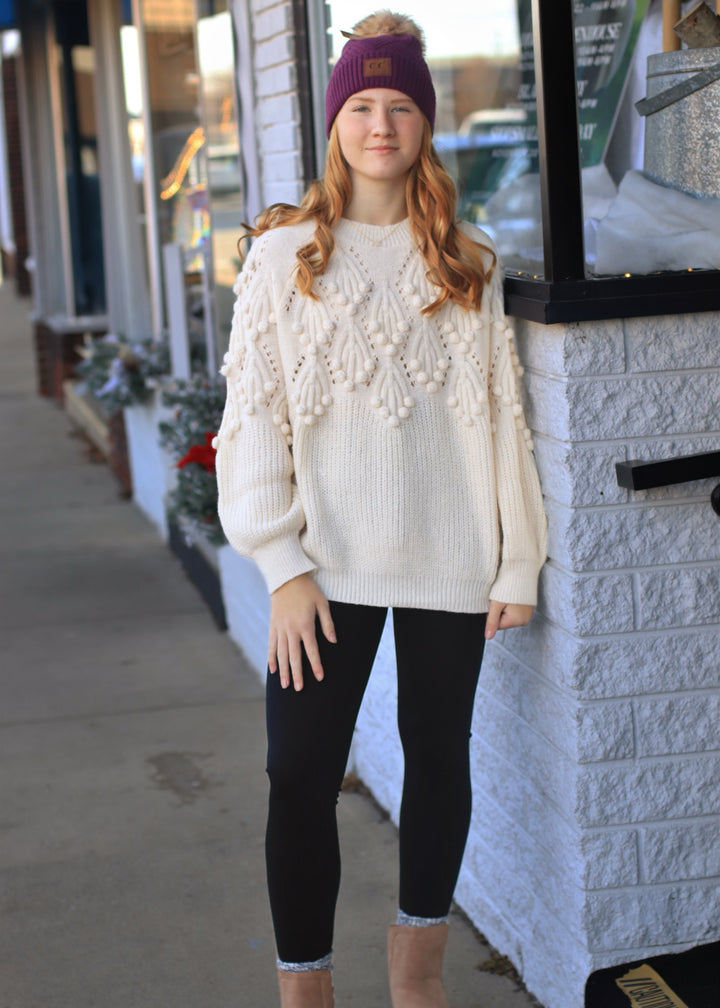 CLEARANCE FINAL SALE  January Pom Sweater Top