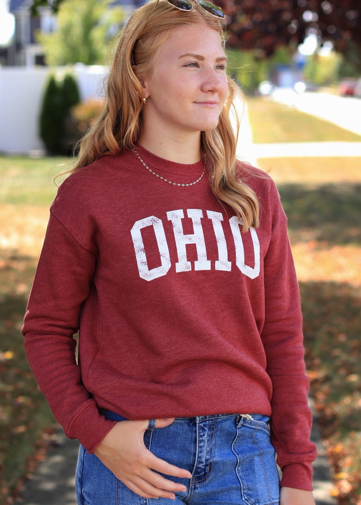 OHIO Graphic Sweatshirt Maroon