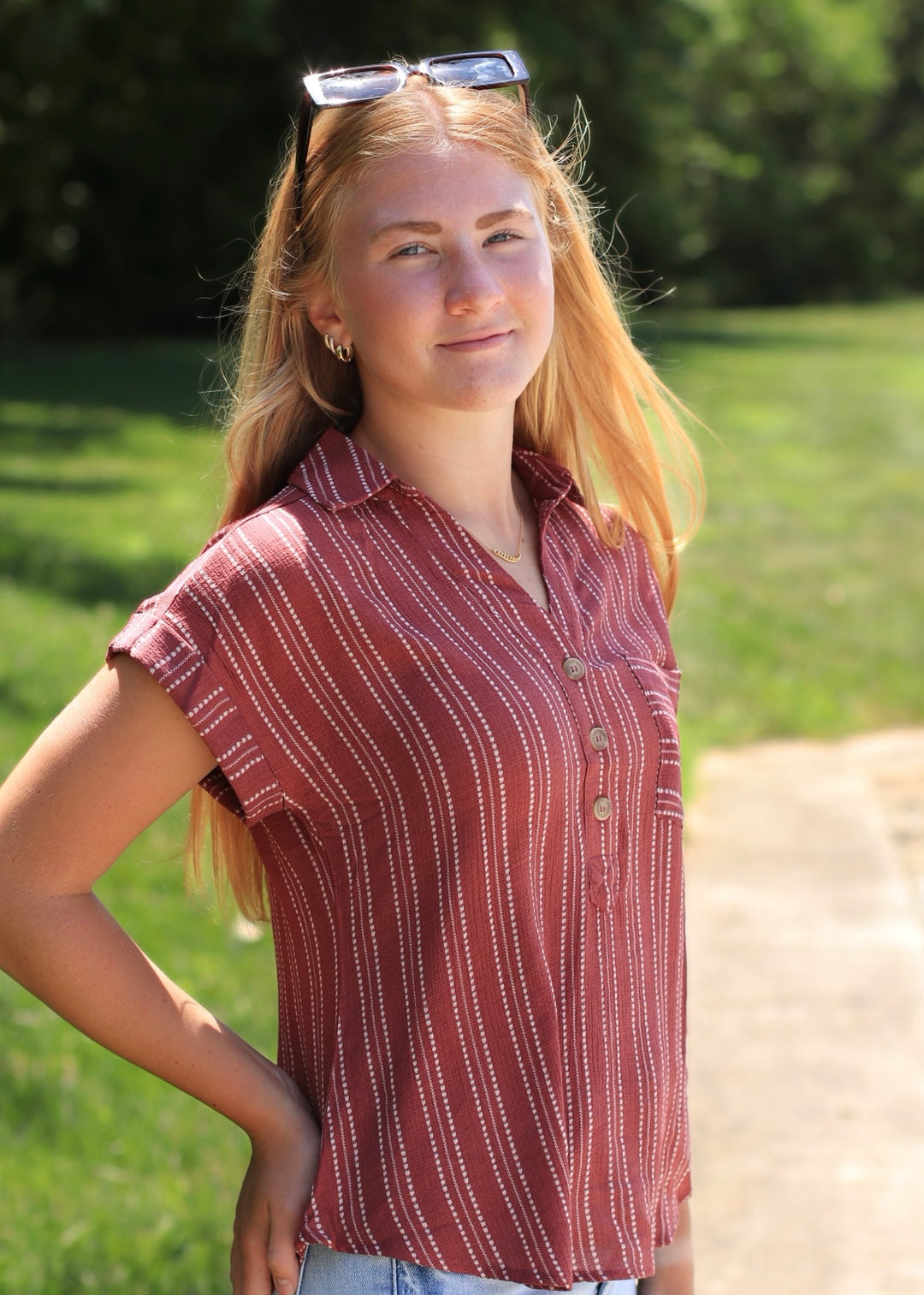 The Maren Burgundy Blouse