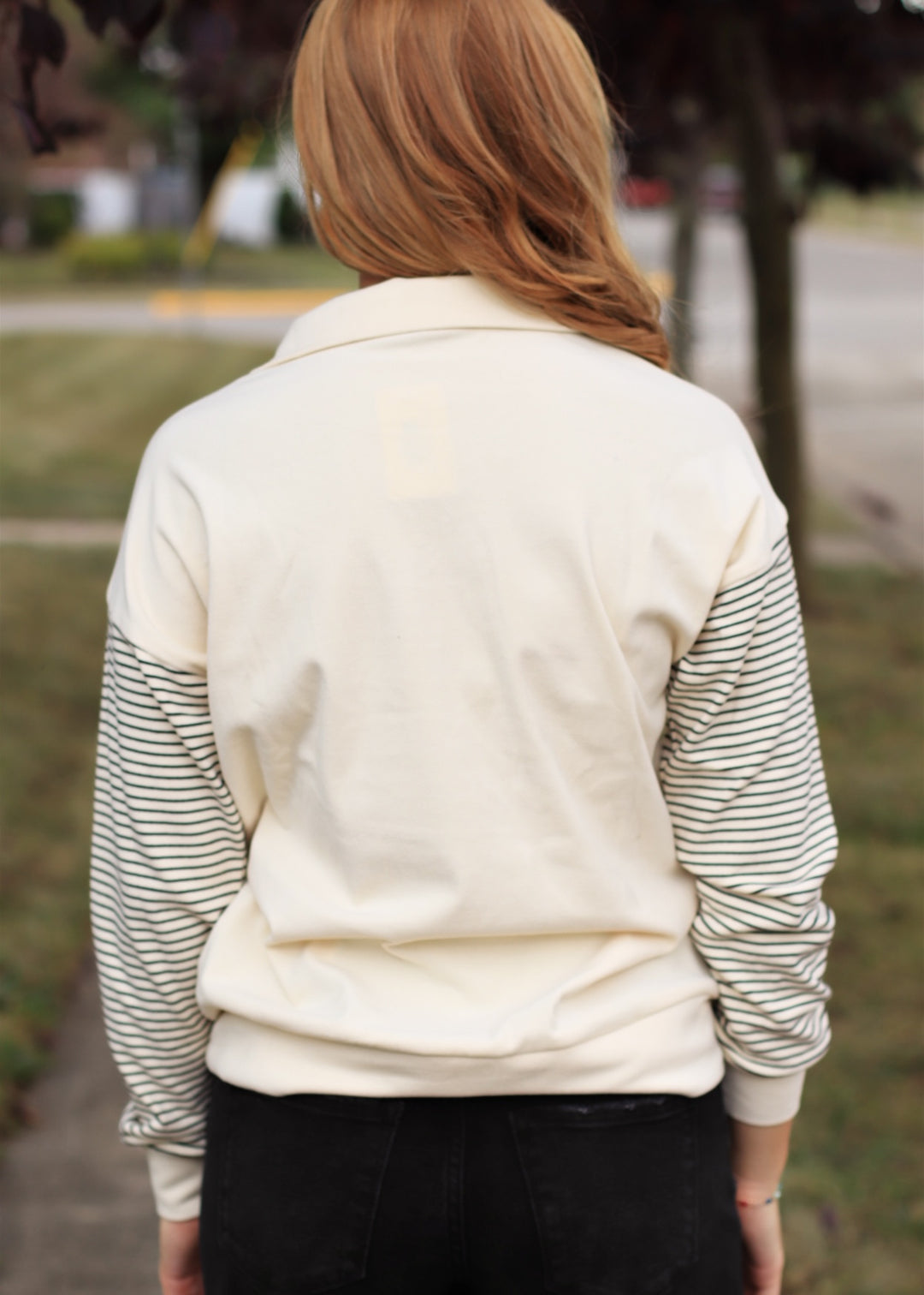 Between the Lines Half Zip Mock Neck Sweatshirt
