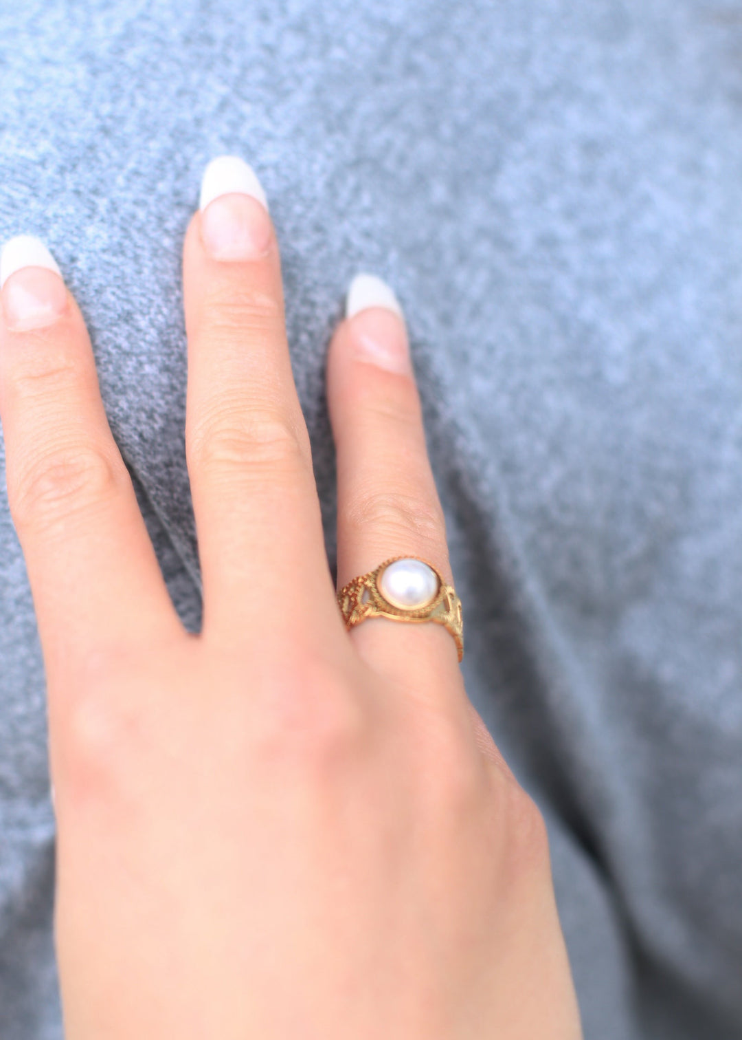 Rosaline Pearl Adjustable Ring