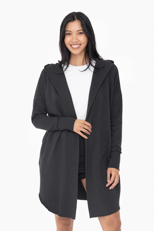 The Mineral Wash Hoodie Cardigan in Black