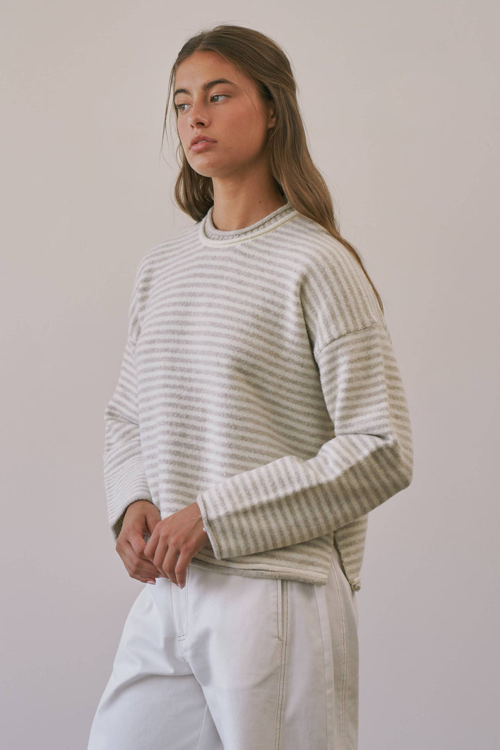 Trina Stripe Contrast Layered Roll Neck Sweater