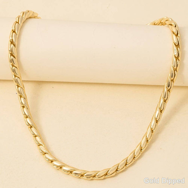 Gold Dipped Twisted Chain Necklace