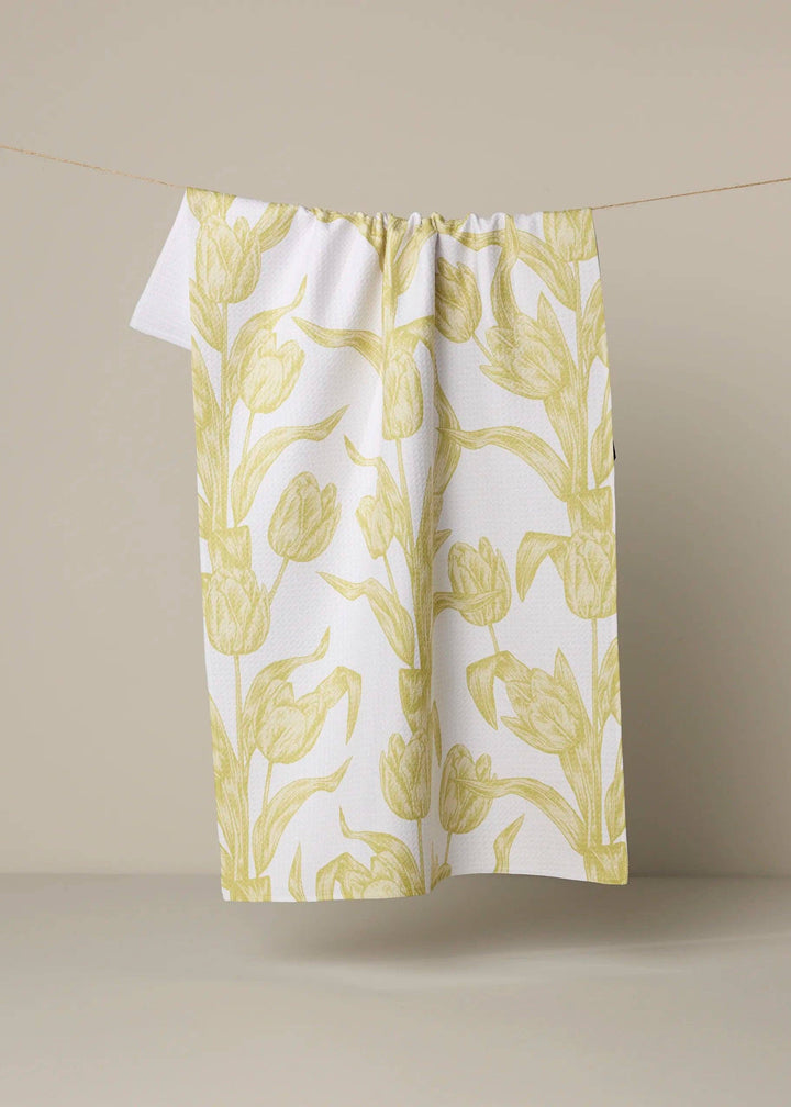 Butter Tulips Tea Towel