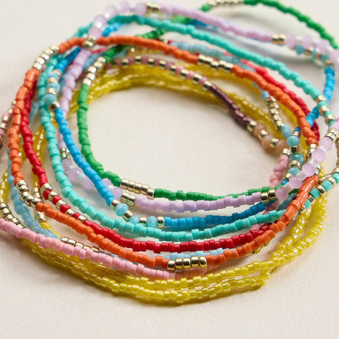 Seed Bead Stretch Bracelet Set | Stackable Bracelets