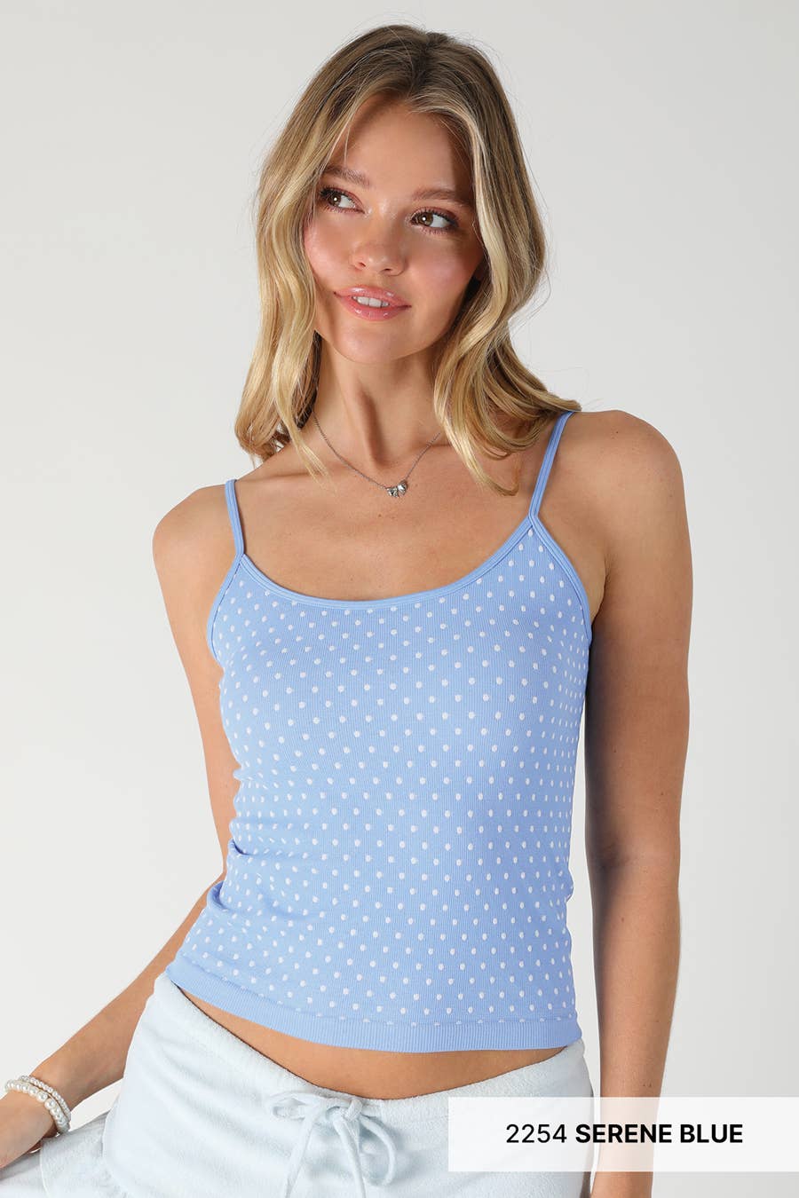 Polka Dot Strap Cami in Pale Banana