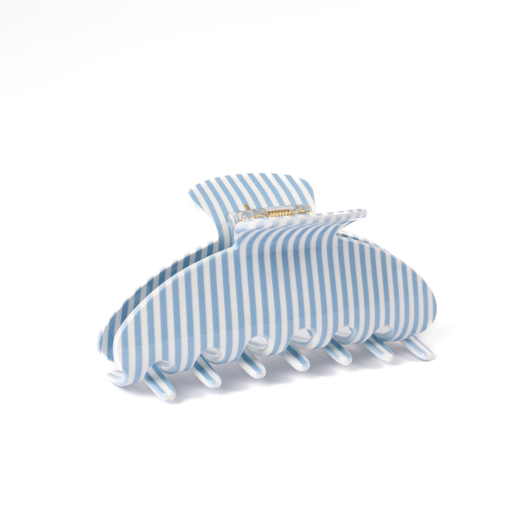 Floral Claw Clip Blue Stripes
