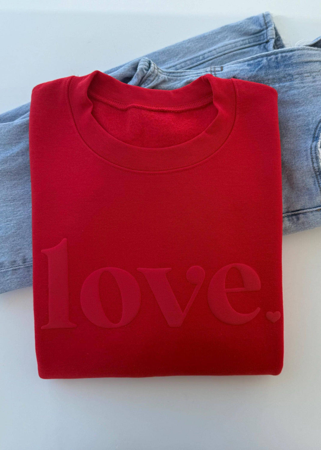 Embossed Valentine Day Varsity Sweatshirt