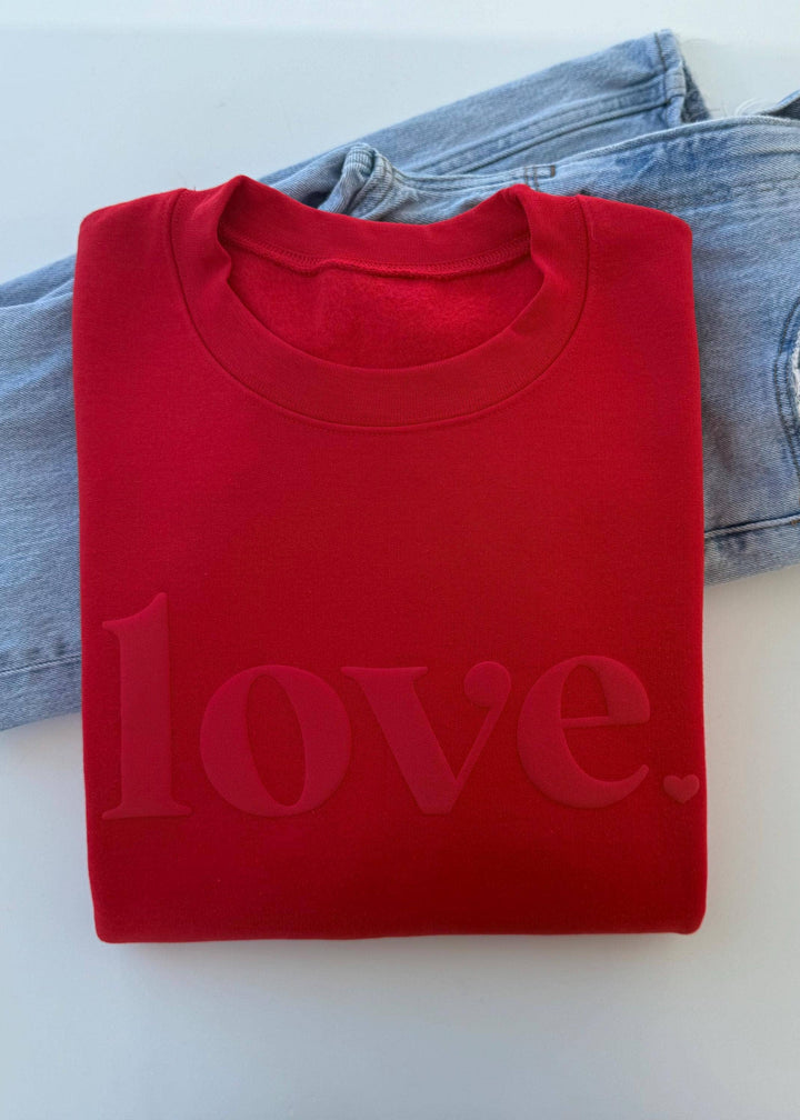 Embossed Valentine Day Varsity Sweatshirt
