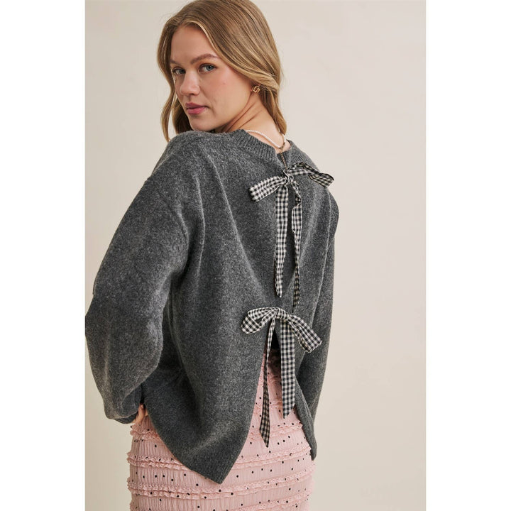 Autumn Gingham Back Sweater