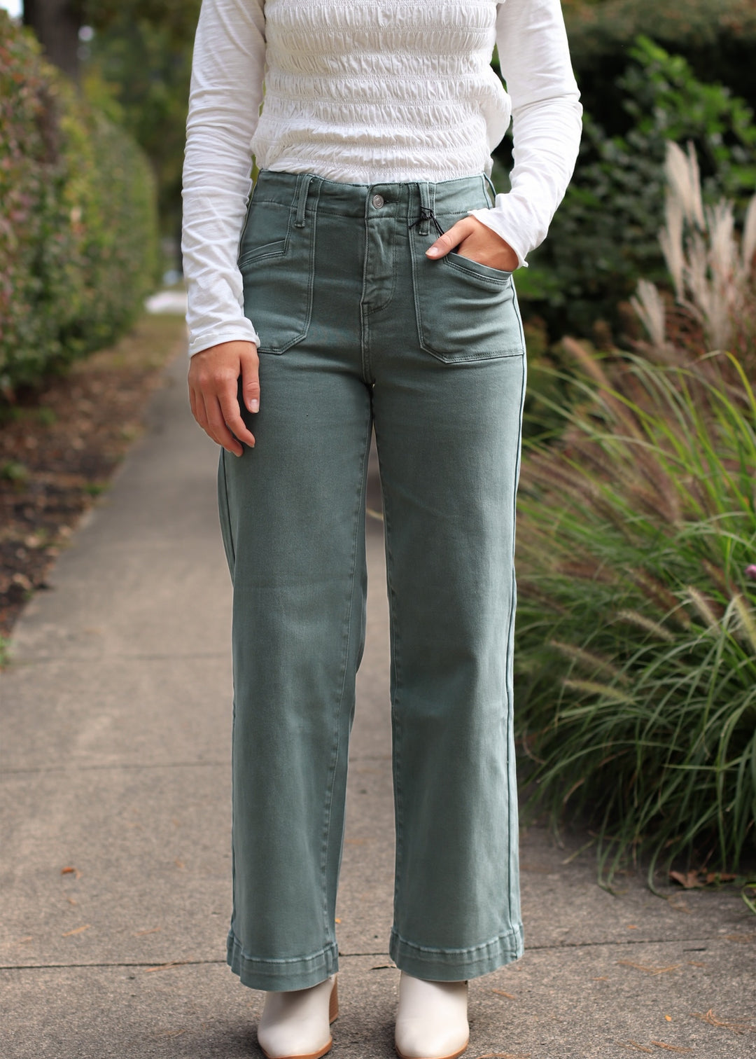 Cilantro High Ruse Wide Leg Denim
