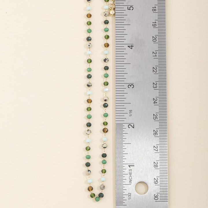 Dainty Faceted Bead Station Chain Necklace