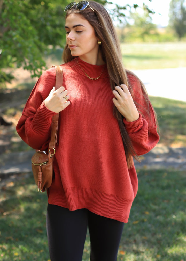 Autumn Clay Oversized Knit Sweater