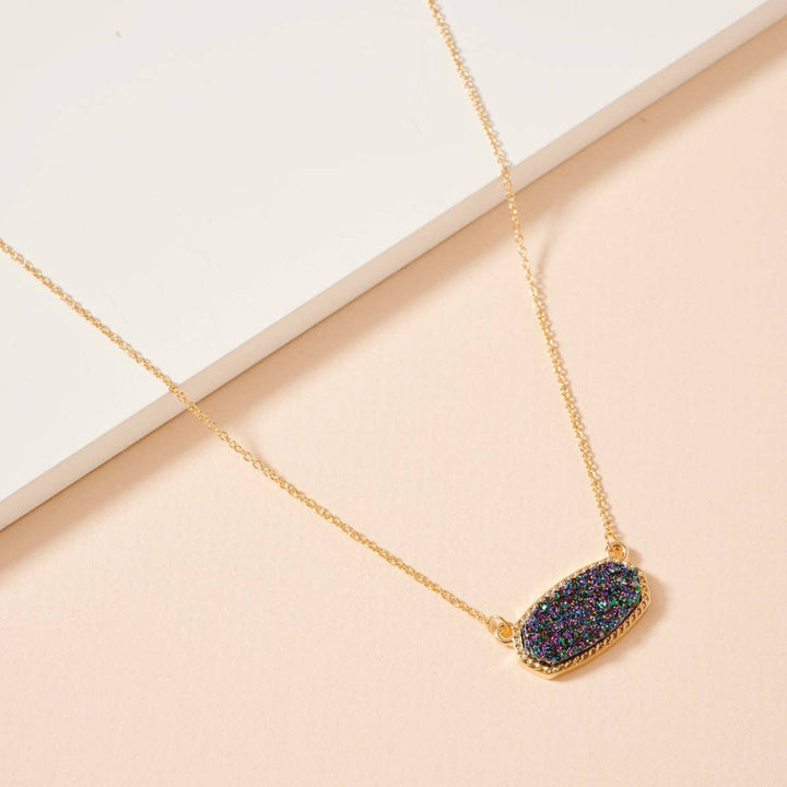 Pink Stone Charm Necklace