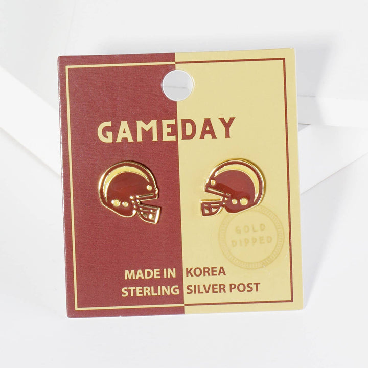 CLEARANCE FINAL SALE  Enamel Football Helmet Stud Earrings