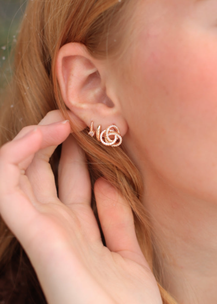 Pave Knot Stud Earrings