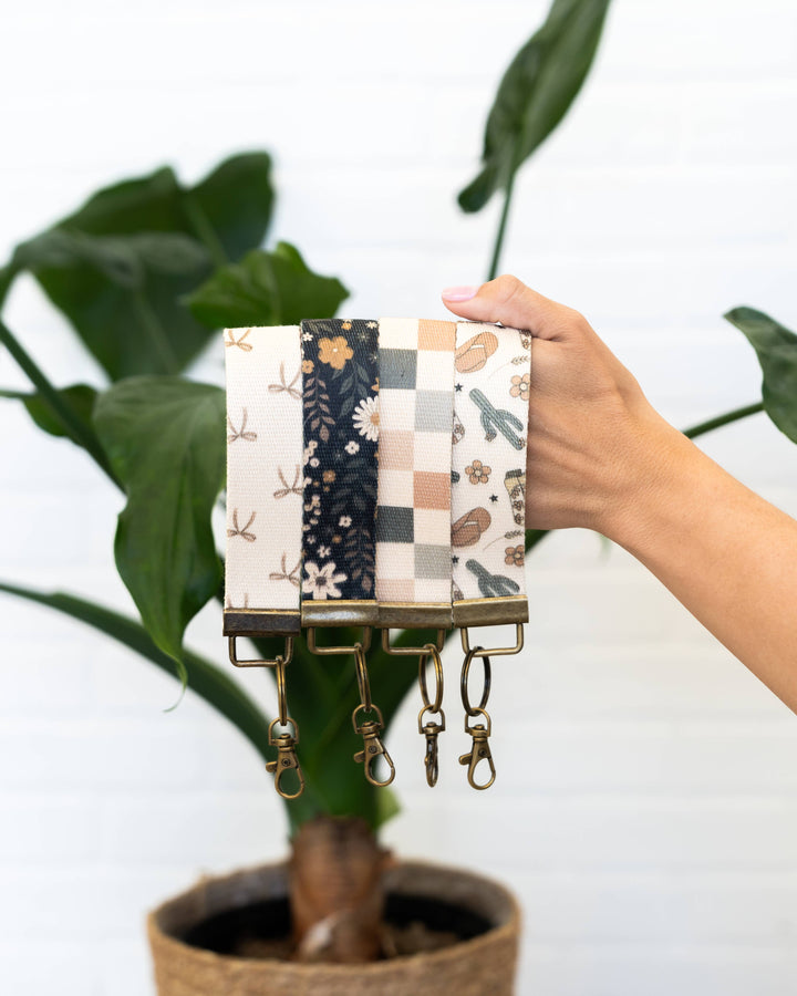 Canvas Wrist Keychain Lanyard, Key Wristlet