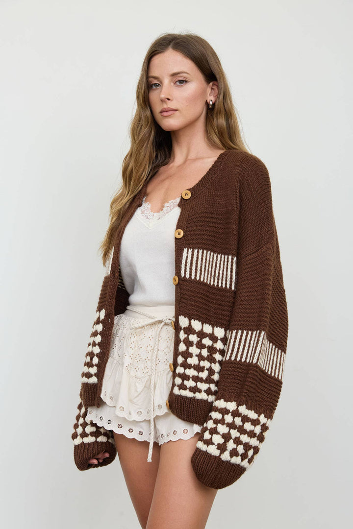 Butter Yellow Contrast Stripe Cardigan