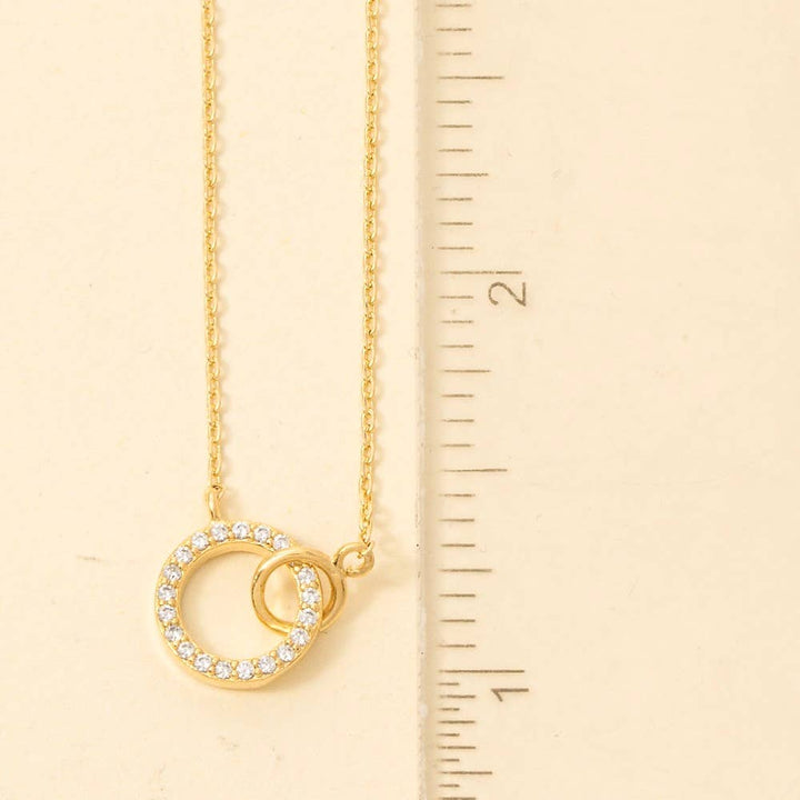 Pave Hoop Pendant Dainty Chain Necklace