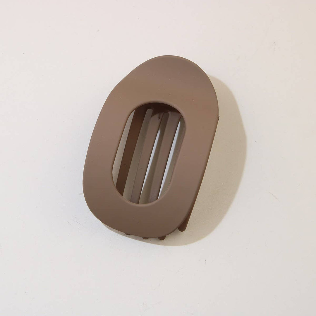Oval Flat Hair Clip in Wine
