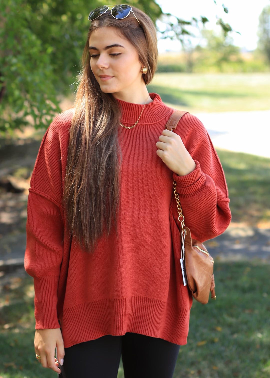Autumn Clay Oversized Knit Sweater