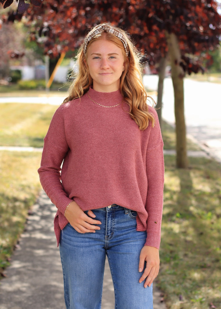 The Rosé Retreat Marled Boxy Pullover