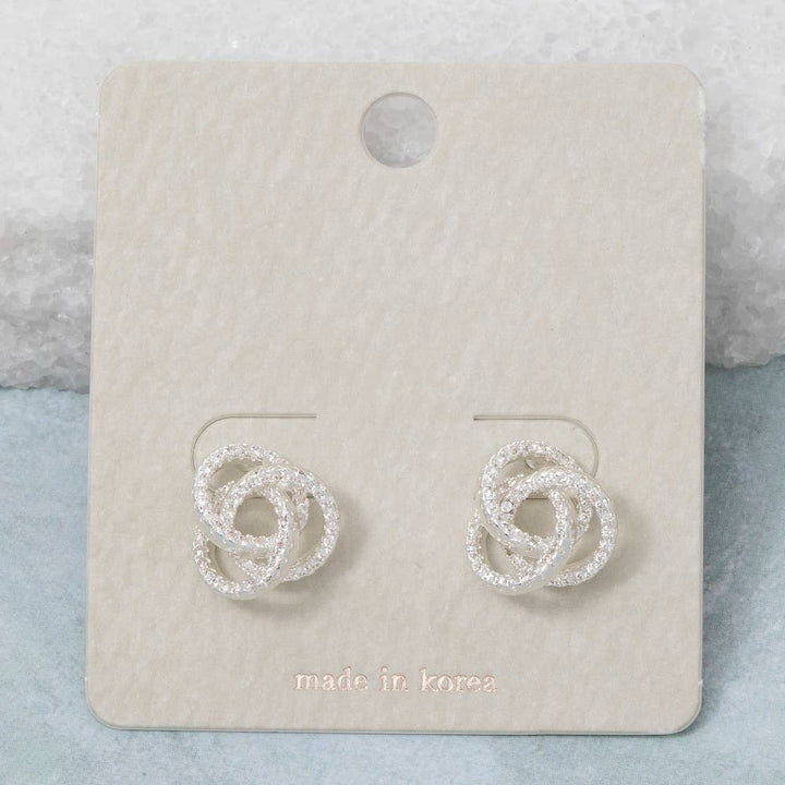 Pave Knot Stud Earrings