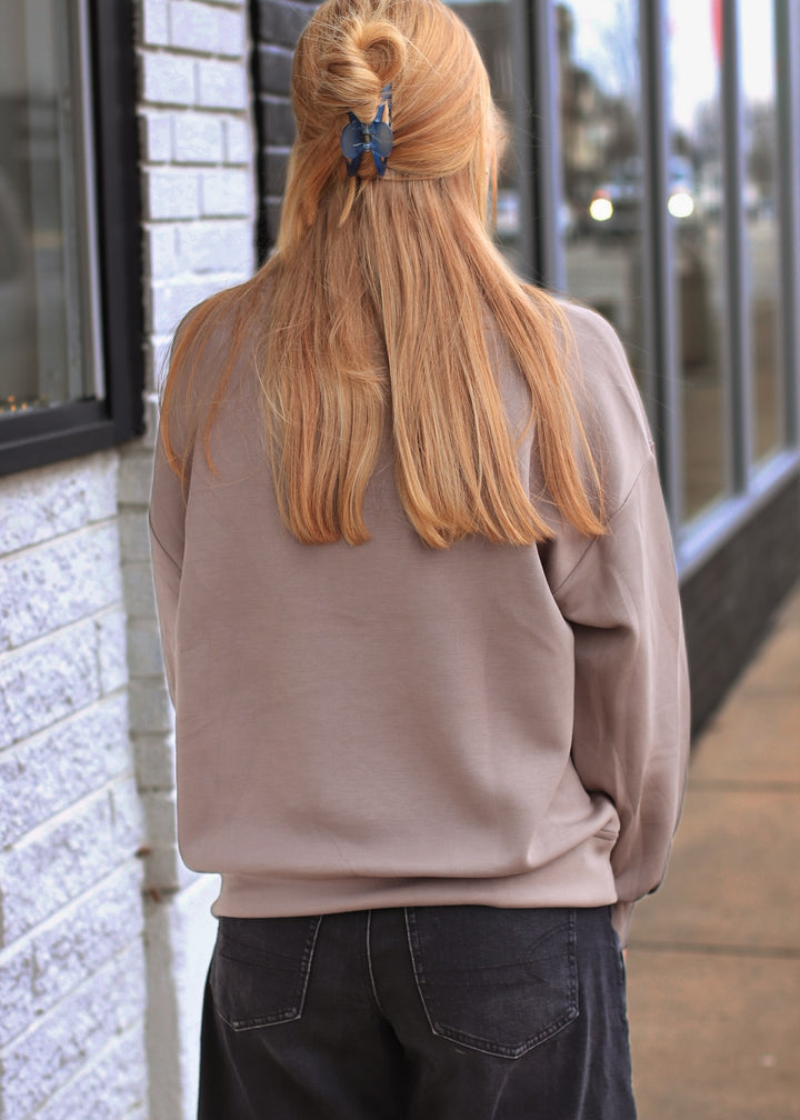 Comfort Club Half-Zip Jacket in Mocha