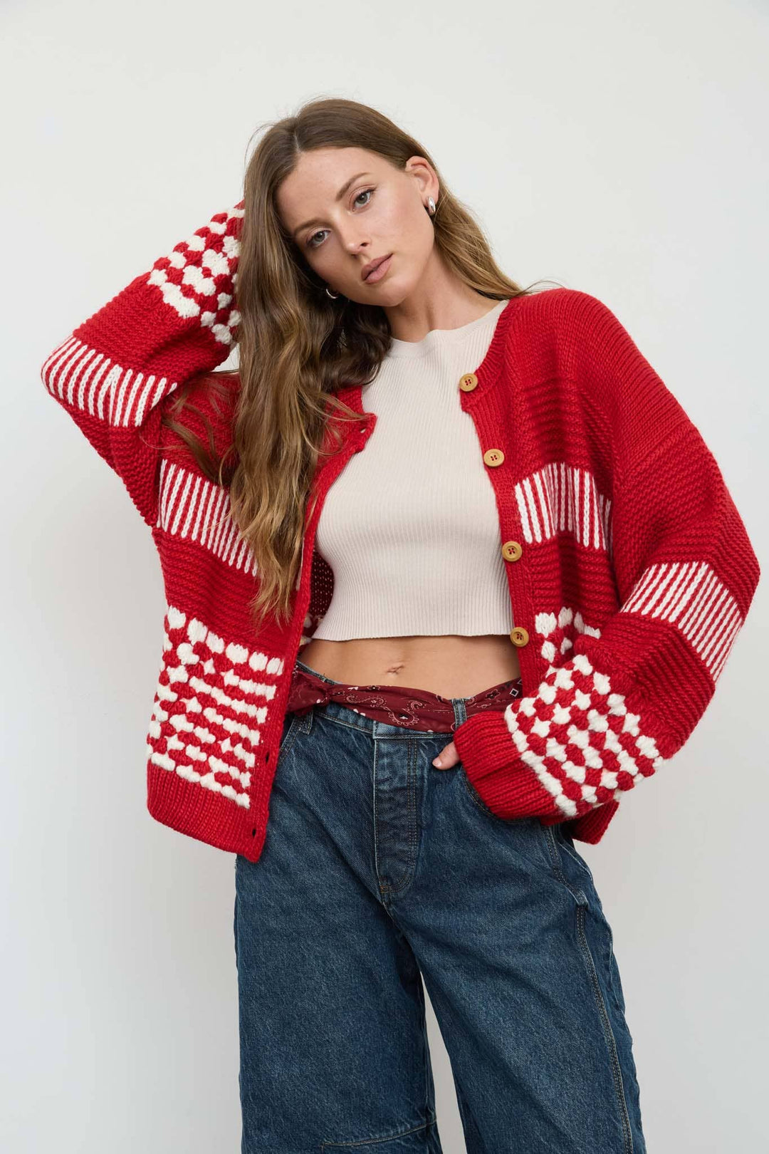 Butter Yellow Contrast Stripe Cardigan
