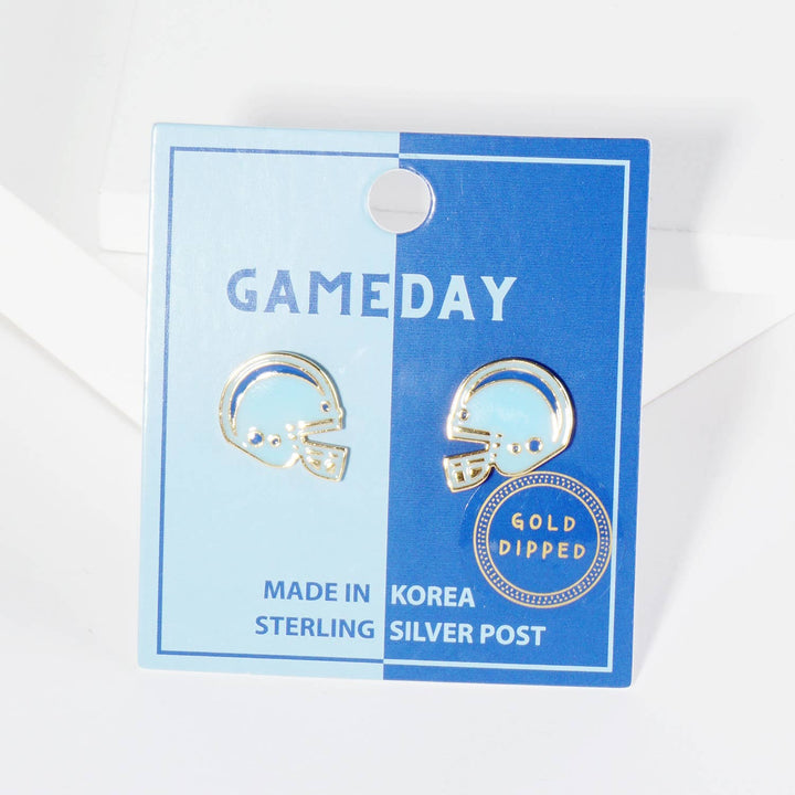 CLEARANCE FINAL SALE  Enamel Football Helmet Stud Earrings