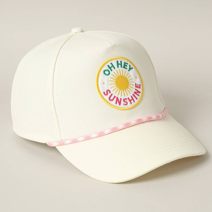 Oh Hey Sunshine Embroidery Patch Trucker Hat