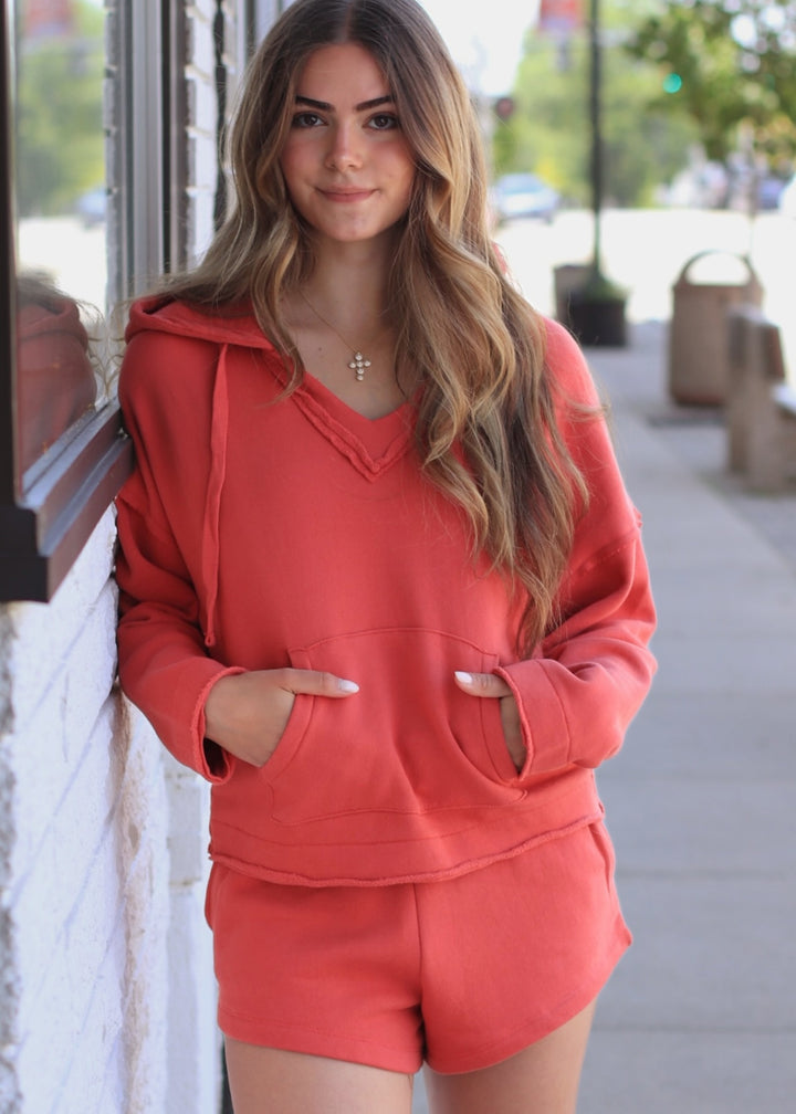 Malibu Air Cotton Hoodie in Blushed Brick
