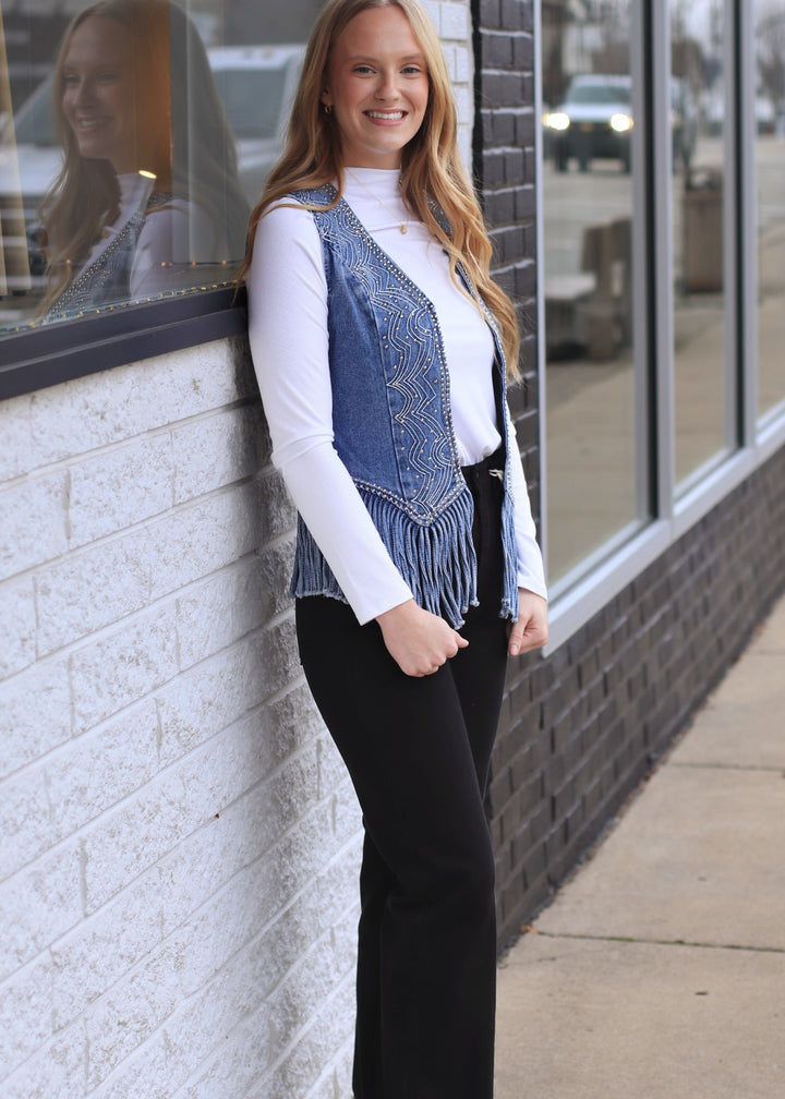 Desert Daze Fringe Denim Vest