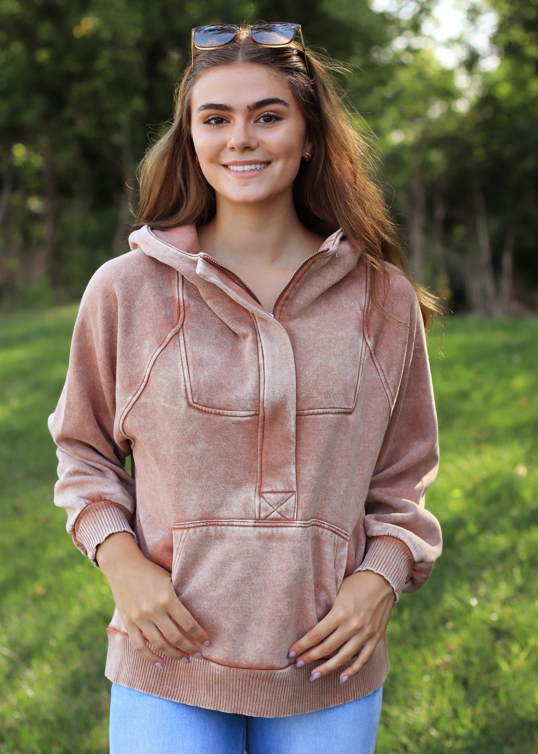 Autumn Rust Acid Wash Fleece Oversized