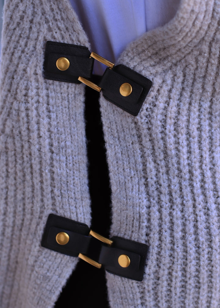 Buckled Oversized Sweater Vest
