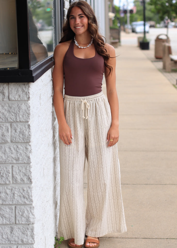 Clean Line Halter Top in French Roast Brown