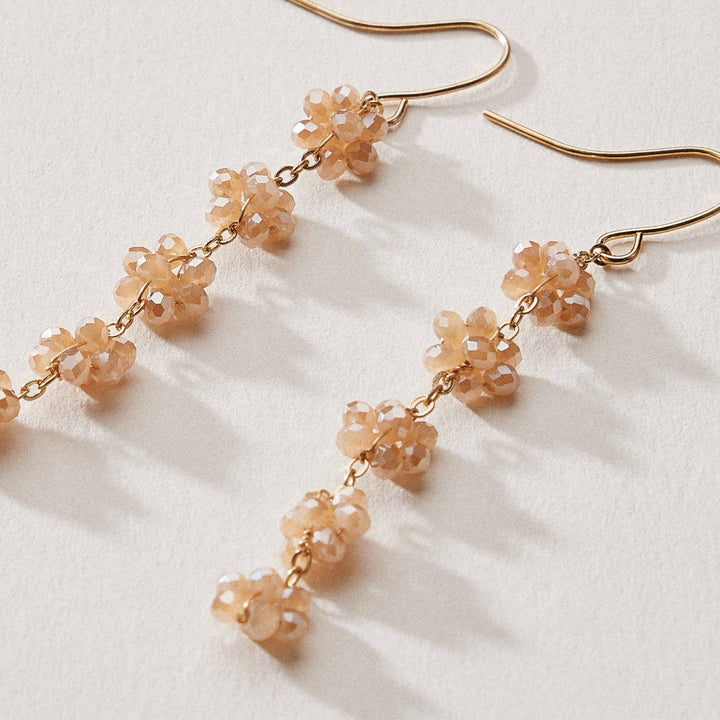 Crystal Cluster Drop Earrings – Beaded Dangle Style