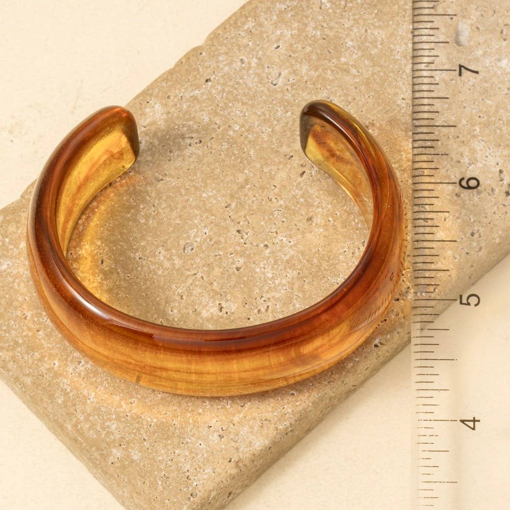 Wide Marble Resin Cuff Bracelet