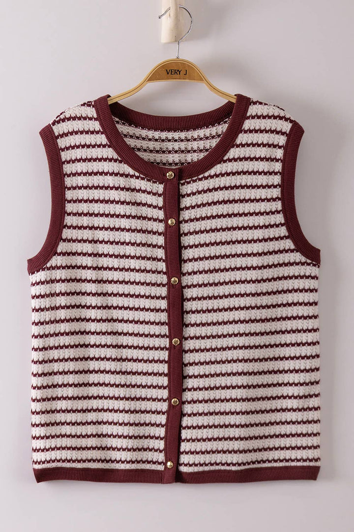 Navy &amp;amp; White Striped Knit Tank
