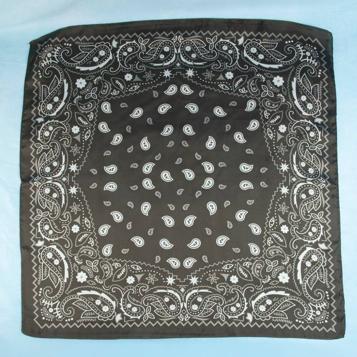 Bandana Paisley Print Satin Square Scarf