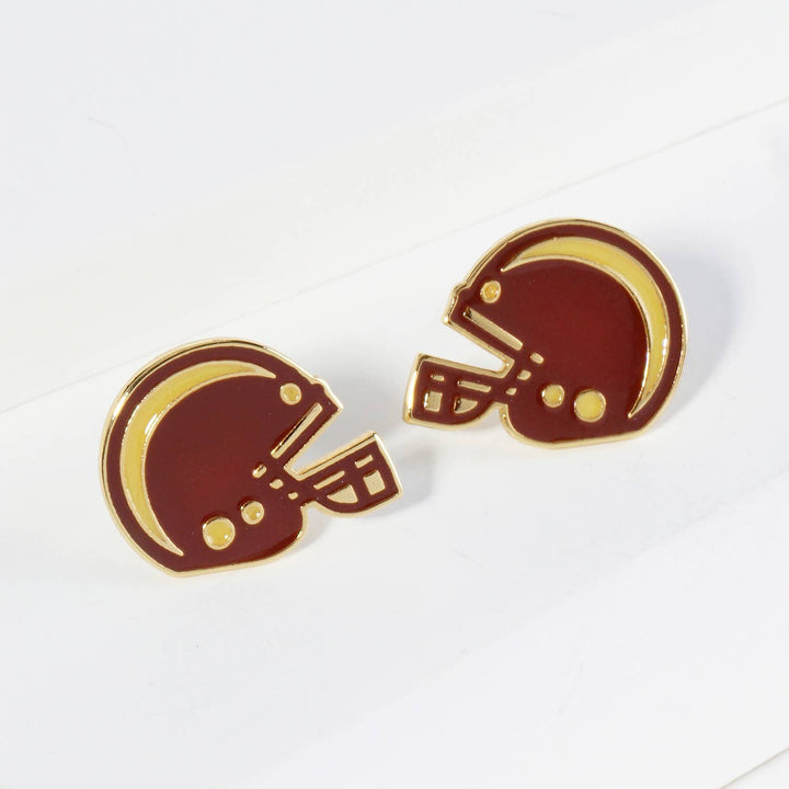 CLEARANCE FINAL SALE  Enamel Football Helmet Stud Earrings