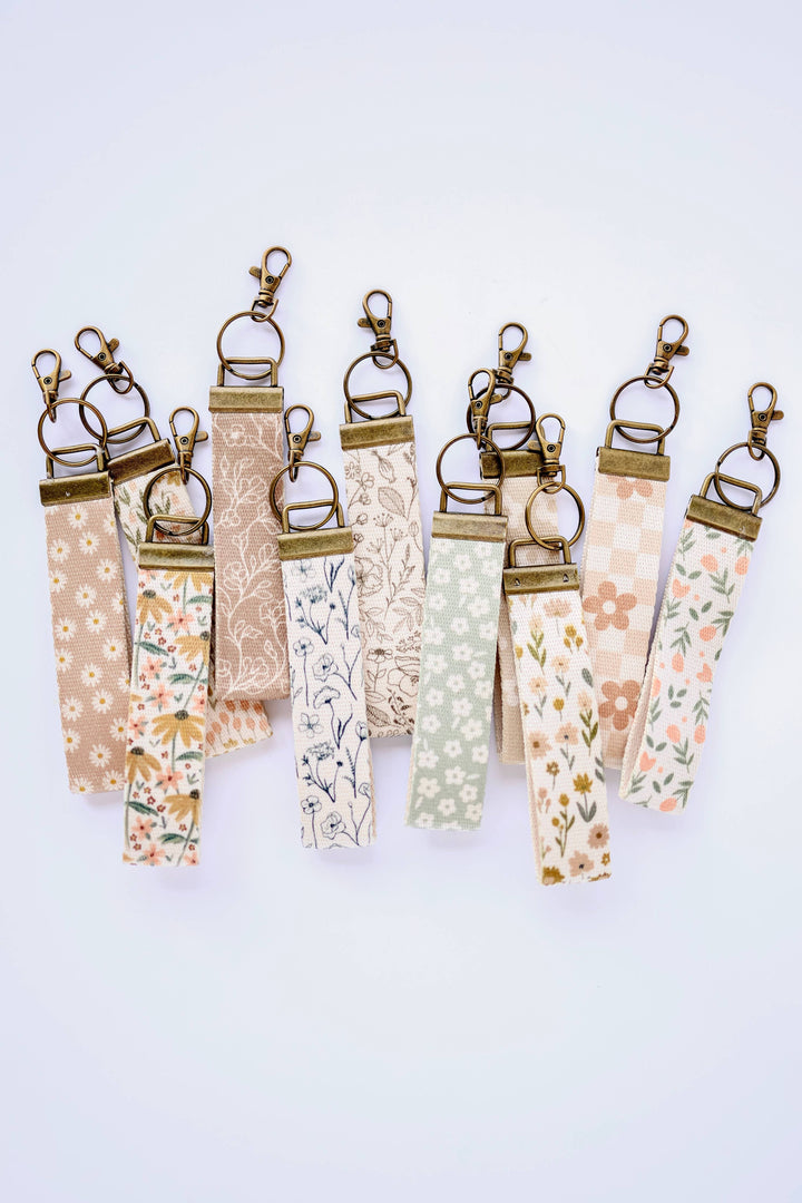 Canvas Wrist Keychain Lanyard, Key Wristlet
