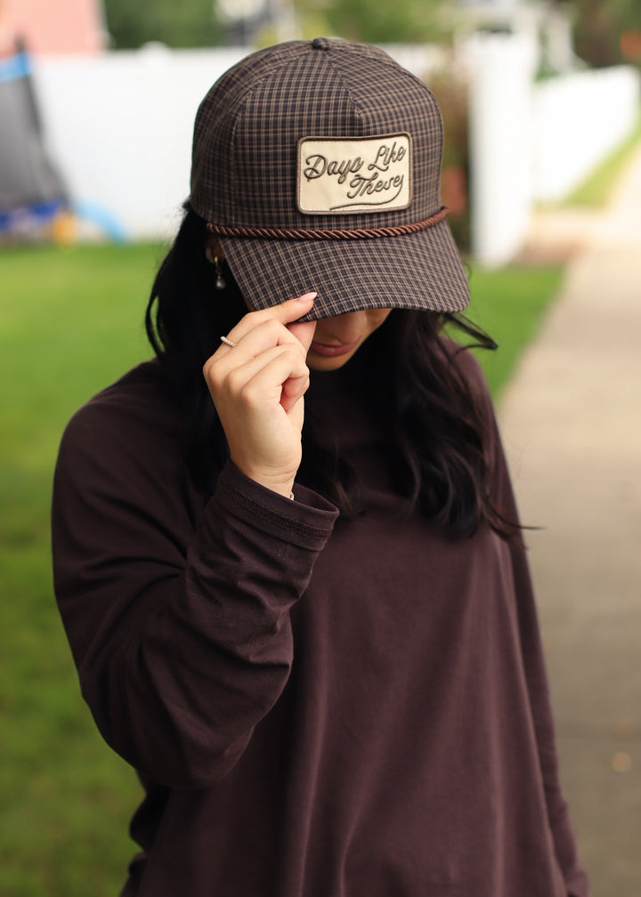Days Like These Plaid Patch Hat Fall Hat