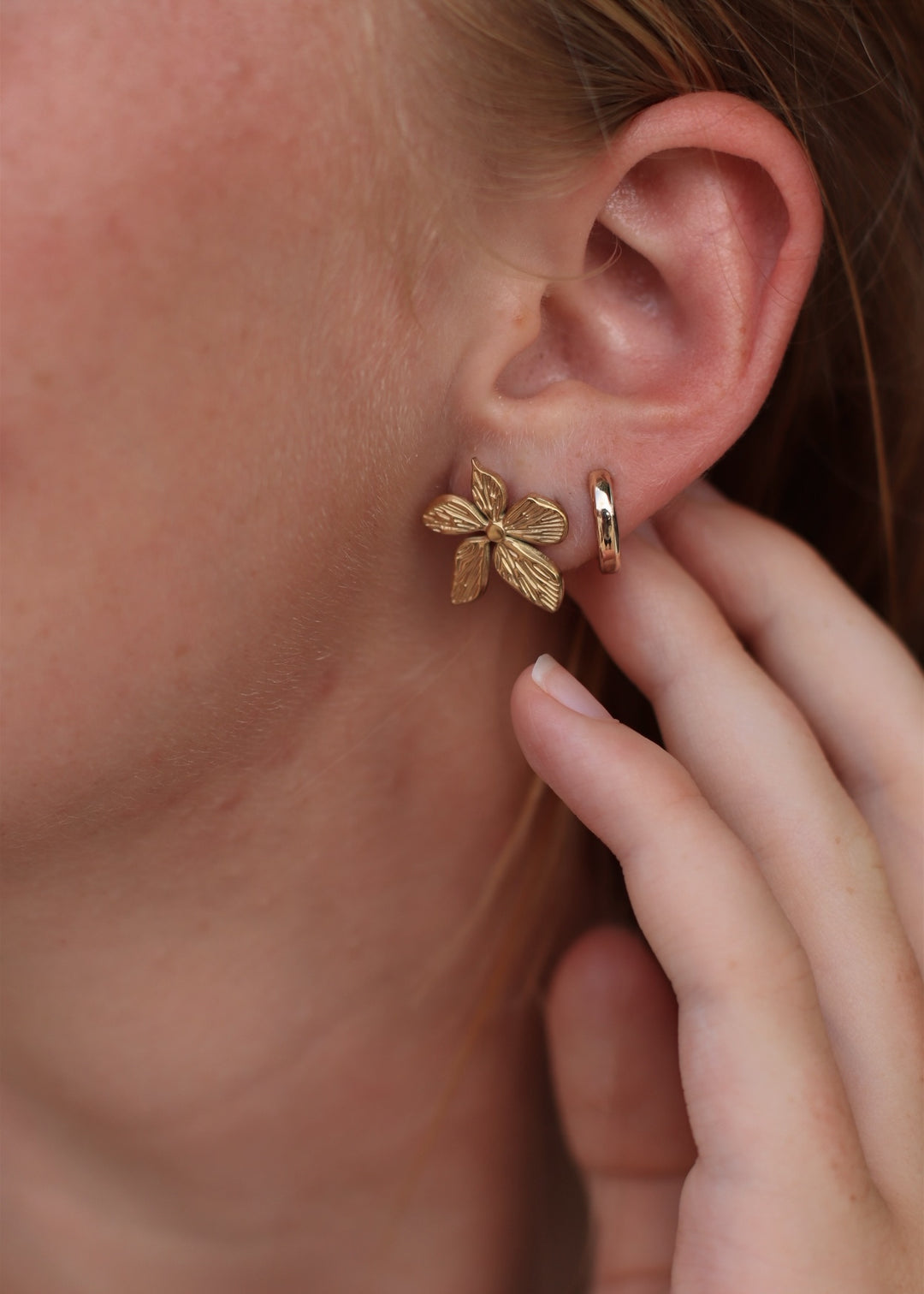 18K Gold Plated Waterproof Stainless Steel Stud Earrings